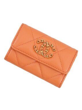 Chanel 19 Card Case Flap Lambskin Business